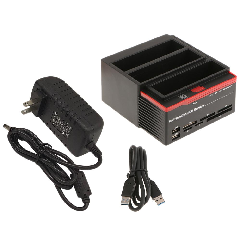 All in 1 2.5"3.5" 3 Slots USB3.0 SATA IDE HDD Docking Station Card Reader - intl