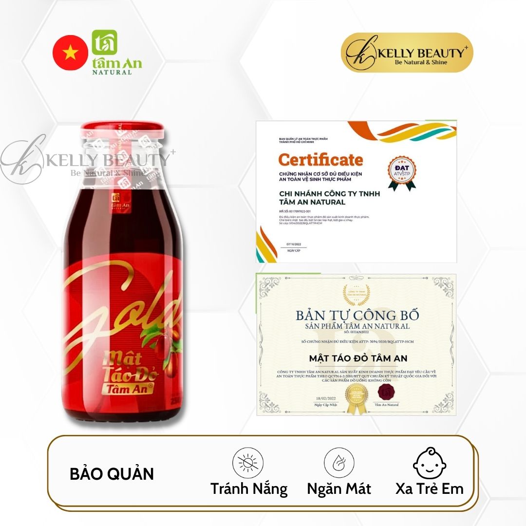 Mật Táo Đỏ Nhân Sâm Gold Tâm An - Tăng Cường Sinh Lực, Cải Thiện Trí Nhớ | Kelly Beauty