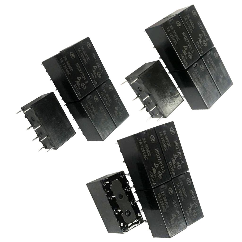 5 Pcs DC 5V/12V/24V Coil DPDT 8 Pin PCB Electromagnetic Power Relay