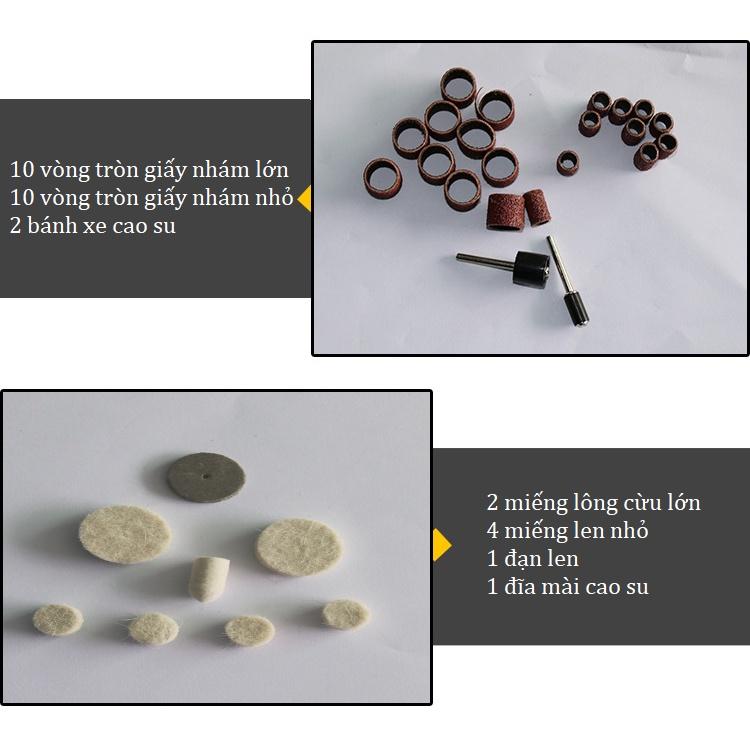 Bộ gia công mini khoan, mài, cắt đa năng 211PCS