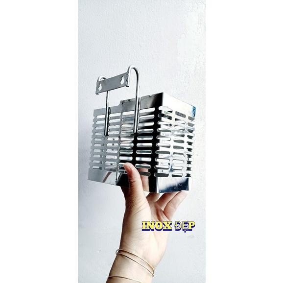 ỐNG ĐỰNG ĐŨA MUỖNG VUÔNG LƯỚI 2 NGĂN,INOX 304,DÀY DẶN ,CHẮC CHẮN,SÁNG BÓNG,GIÁ XƯỞNG