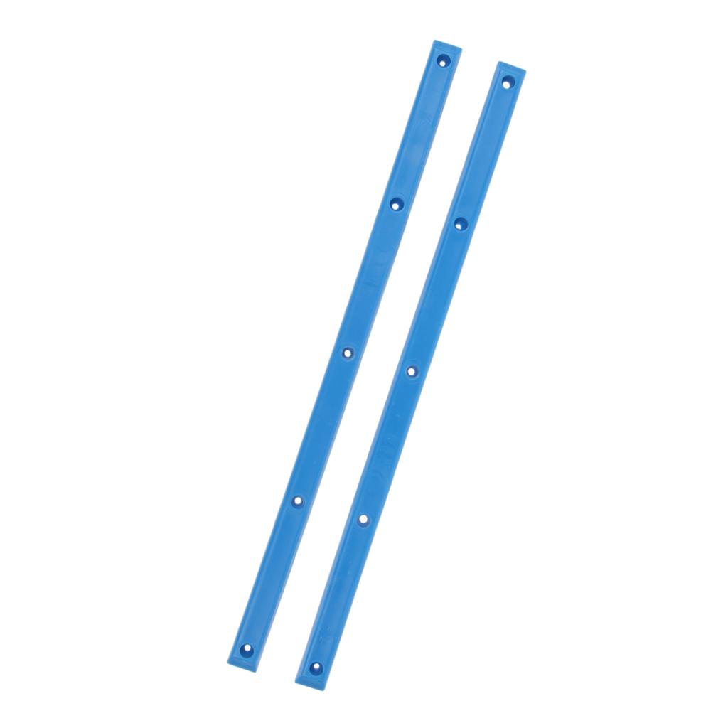 2x1 Pair Longboard Skateboard Rails with Mounting Screws Outdoor Sports Part Blue
