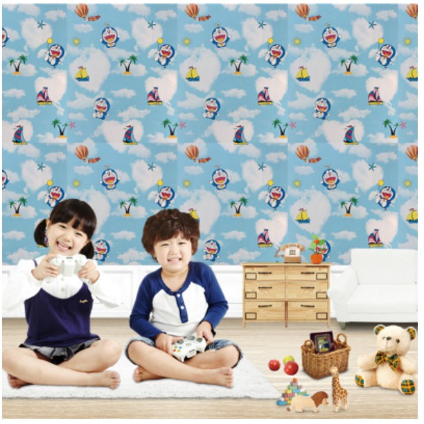 Bộ Sưu Tập 10m Dài Decal Giấy Dán Tường Các Mẫu ĐÔ RÊ MON Khổ 45cm Có Keo Sẵn
