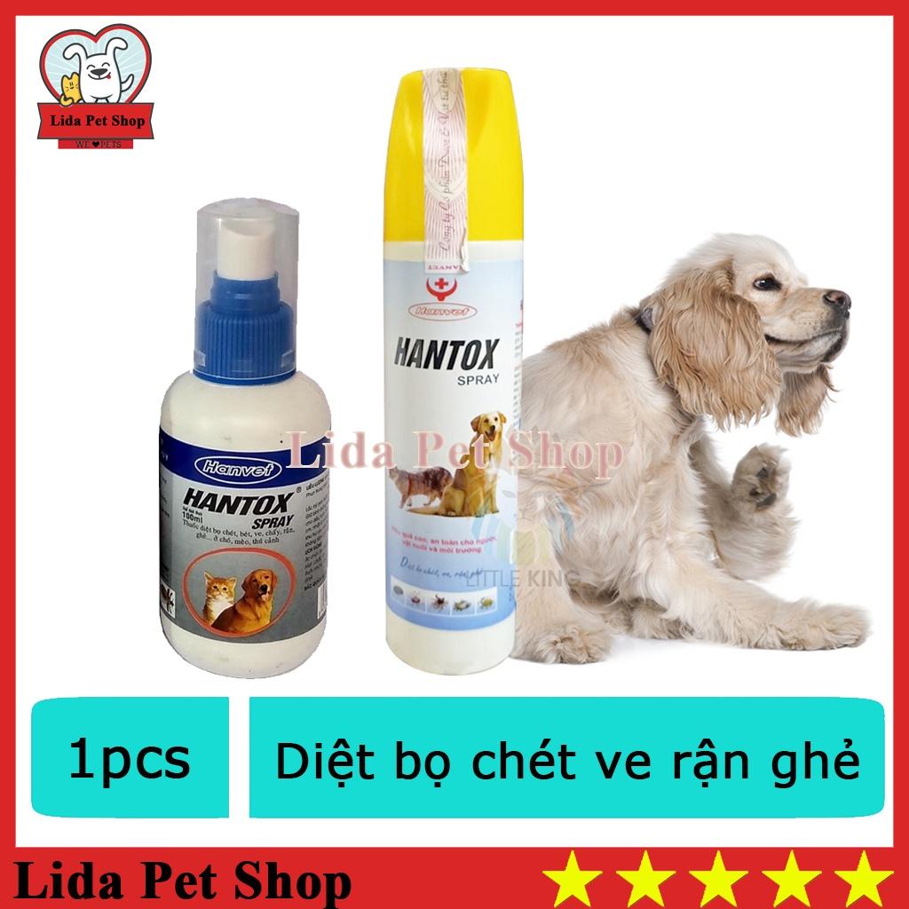 Xịt Hantox Spray diệt bọ chét ve chấy rận ghẻ chó mèo