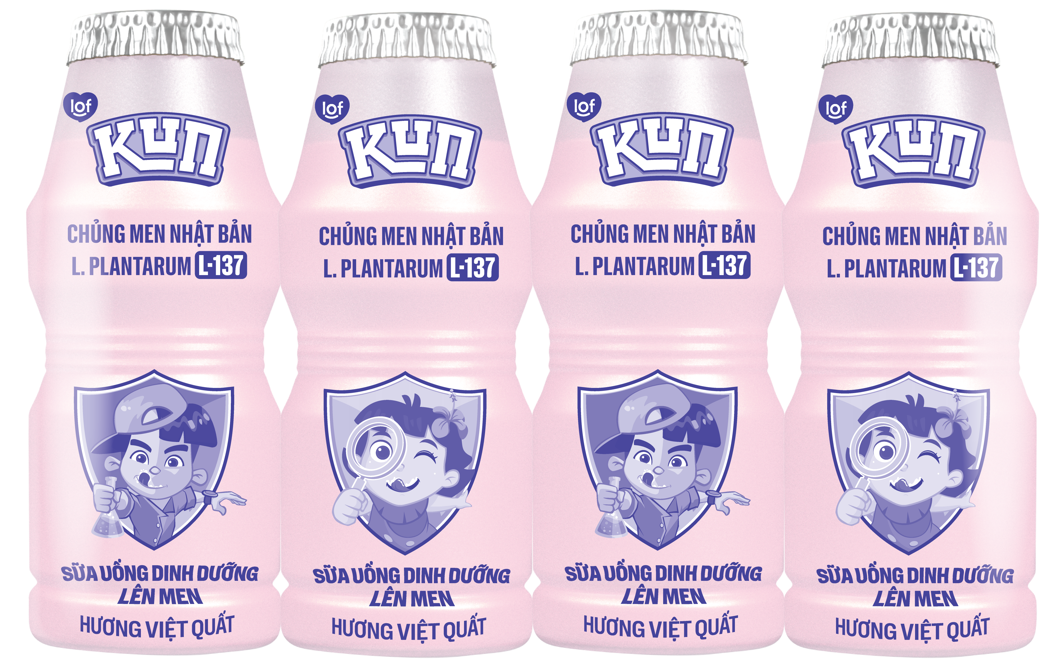 Thùng 48 chai Sữa chua uống KUN dinh dưỡng lên men Việt quất 100ml