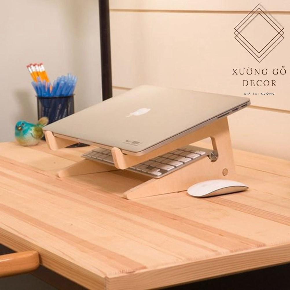 Kệ ,Giá Đỡ Dành Cho Laptop Và Macbook Thông Minh Bằng Gỗ , Tản Nhiệt Tự Nhiên