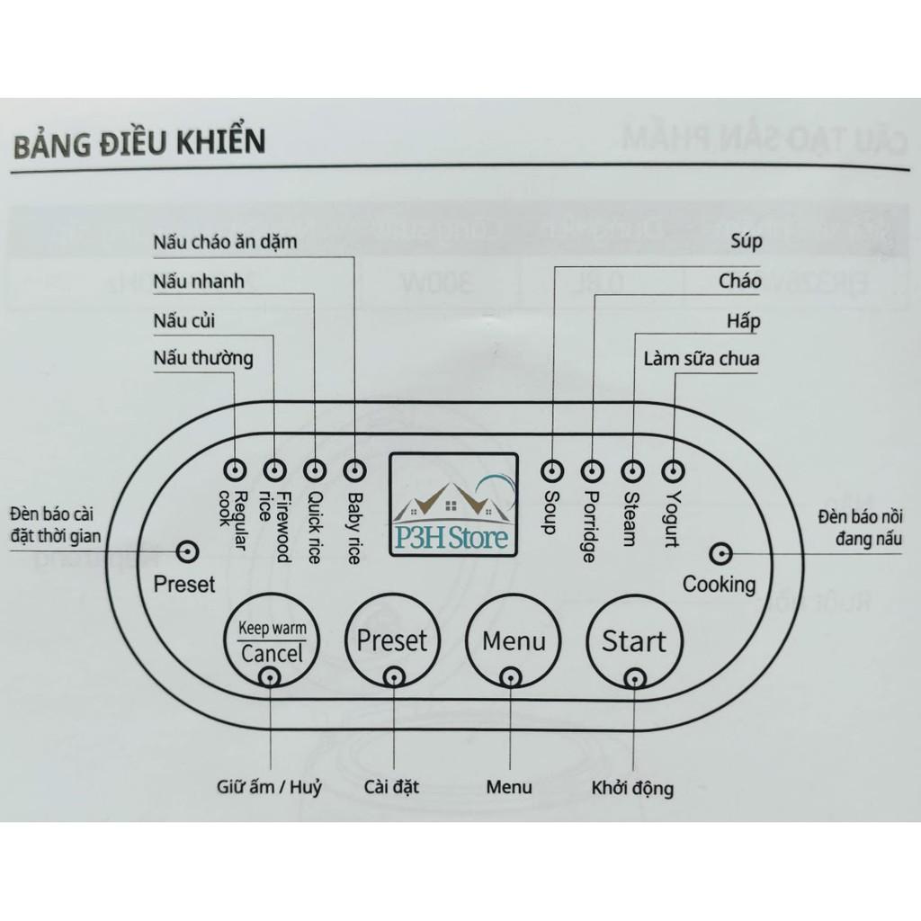 Nồi cơm điện mini đa năng LocknLock dung tích 0.8L với nhiều chế độ nấu được cài sẵn EJR326WHT