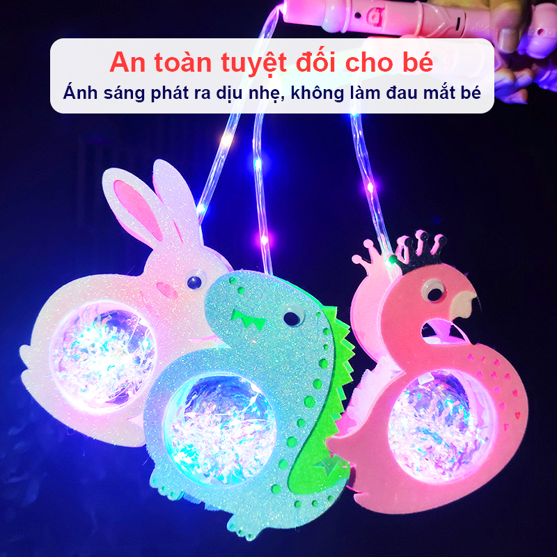 Đèn lồng trung thu phát sáng hình thú Baby-S, Lồng đèn trung thu nhiều màu sắc cho bé hot trend 2022 – SDC067 - Thỏ tím