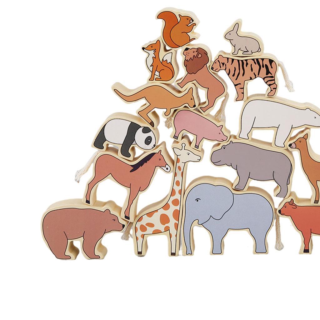 Montessori Wooden Stacking Blocks Balancing puzzle children 3 4