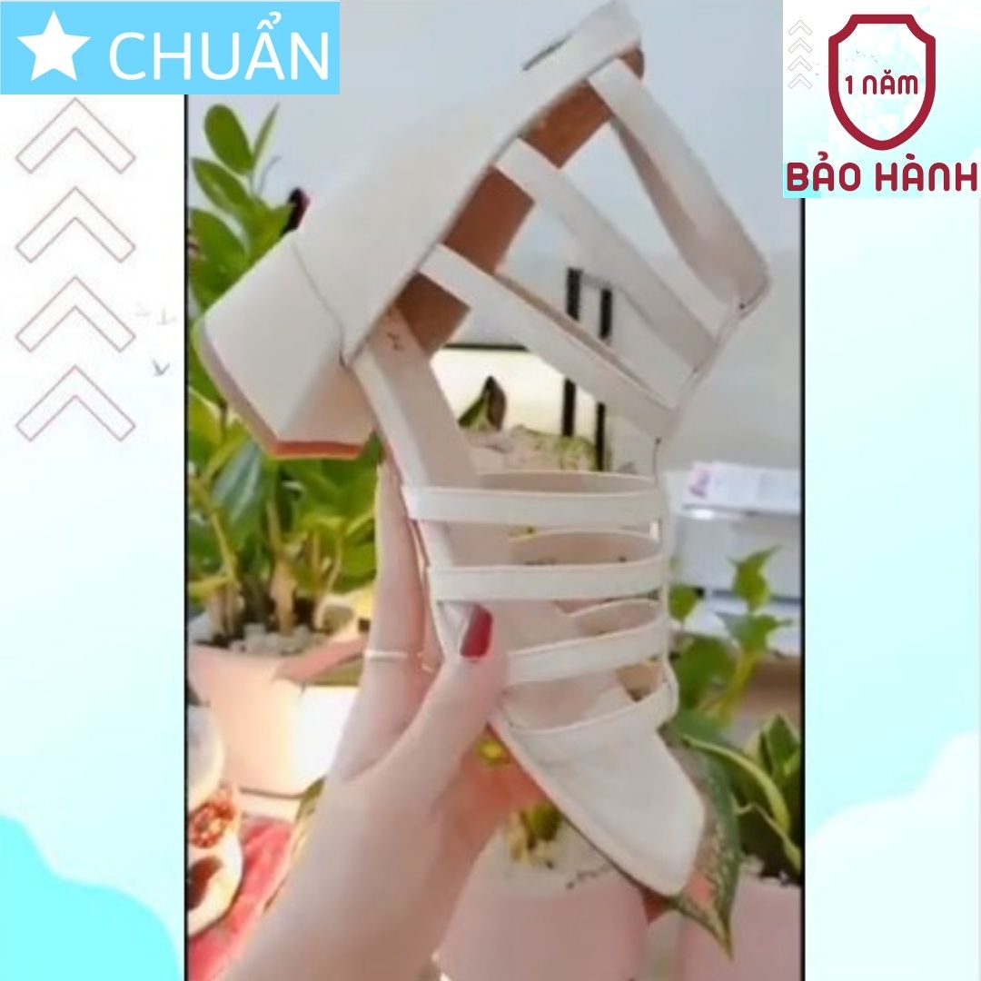 Giày Sandal Nữ Kiểu Chiến Binh 4p RO486 ROSATA tại BCASHOP Cho Cô Nàng Tự Tin Thể Hiện Cá Tính - Màu Kem