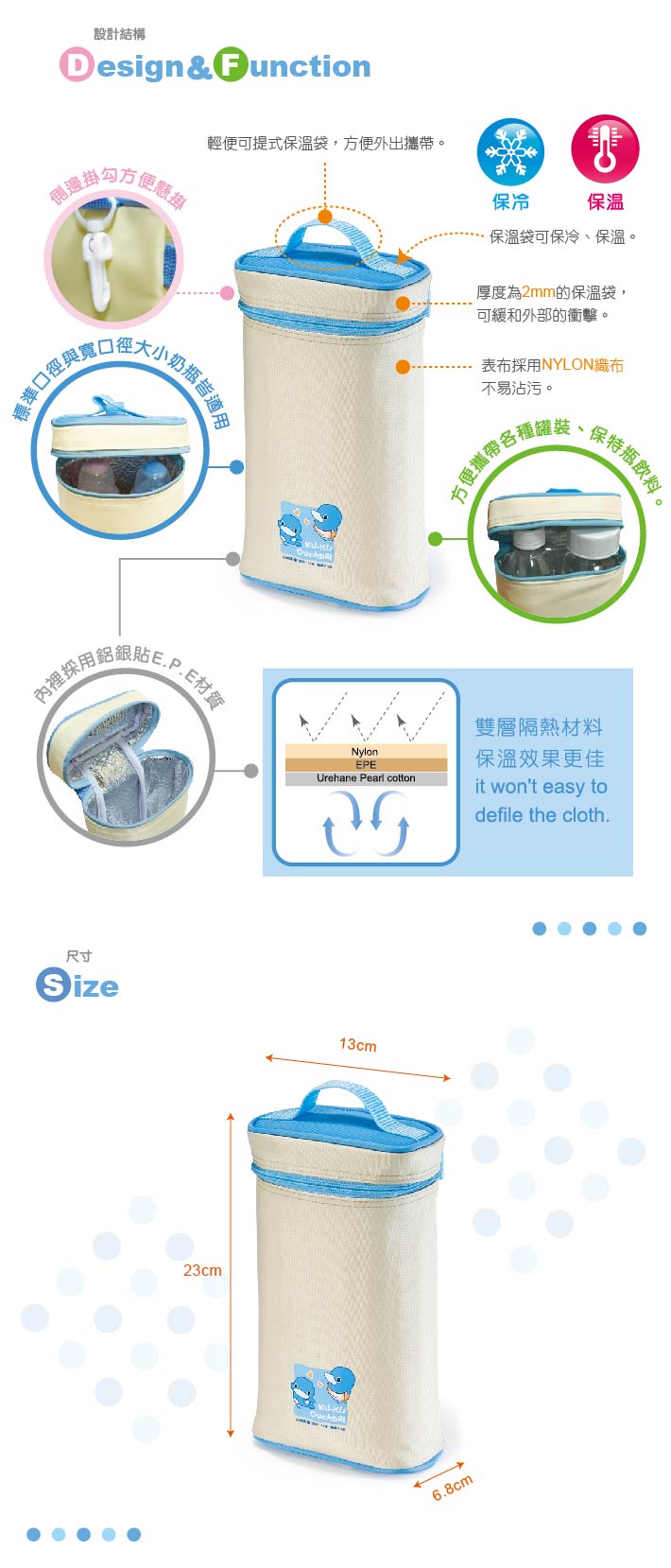 TÚI GIỮ NHIỆT Ủ ẤM BÌNH SỮA CHO BÉ HAI NGĂN KUKU