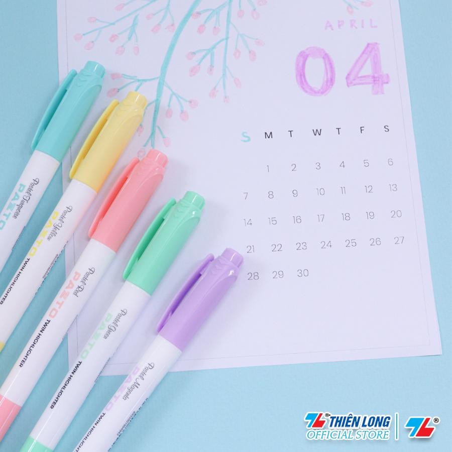 Bút dạ quang màu Pastel Thiên Long Pazto HL-016 - Rửa được - Không để lại vết khi Photocopy