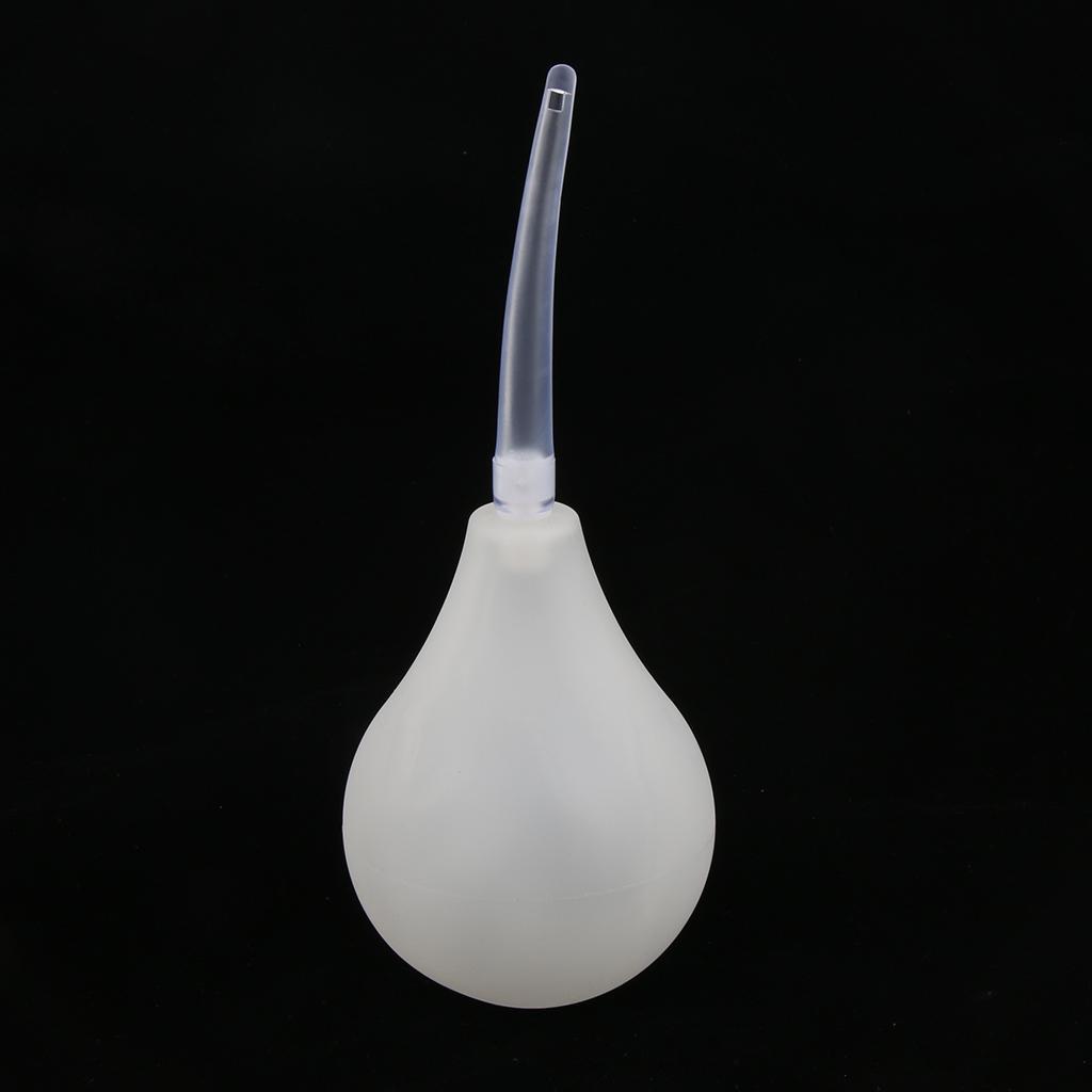 224ml Men Women Enema Bulb Clean Anal Silicone Douche with Nozzle Set White
