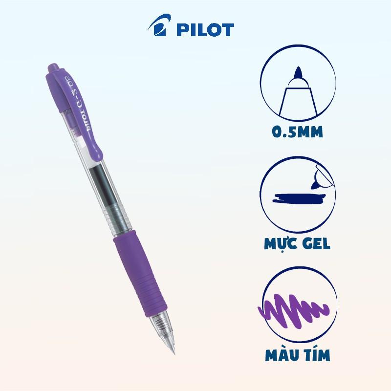 Bút gel Pilot G-2 mực đỏ, xanh, đen, tím BL-G2-5-R