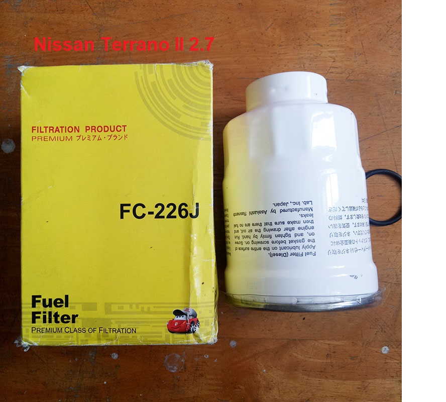 Lọc nhiên liệu, lọc dầu diesel cho xe Nissan Terrano II 2.7 máy dầu 1999, 2000, 2001, 2002 mã phụ tùng 16400-VR500 mã FC226J