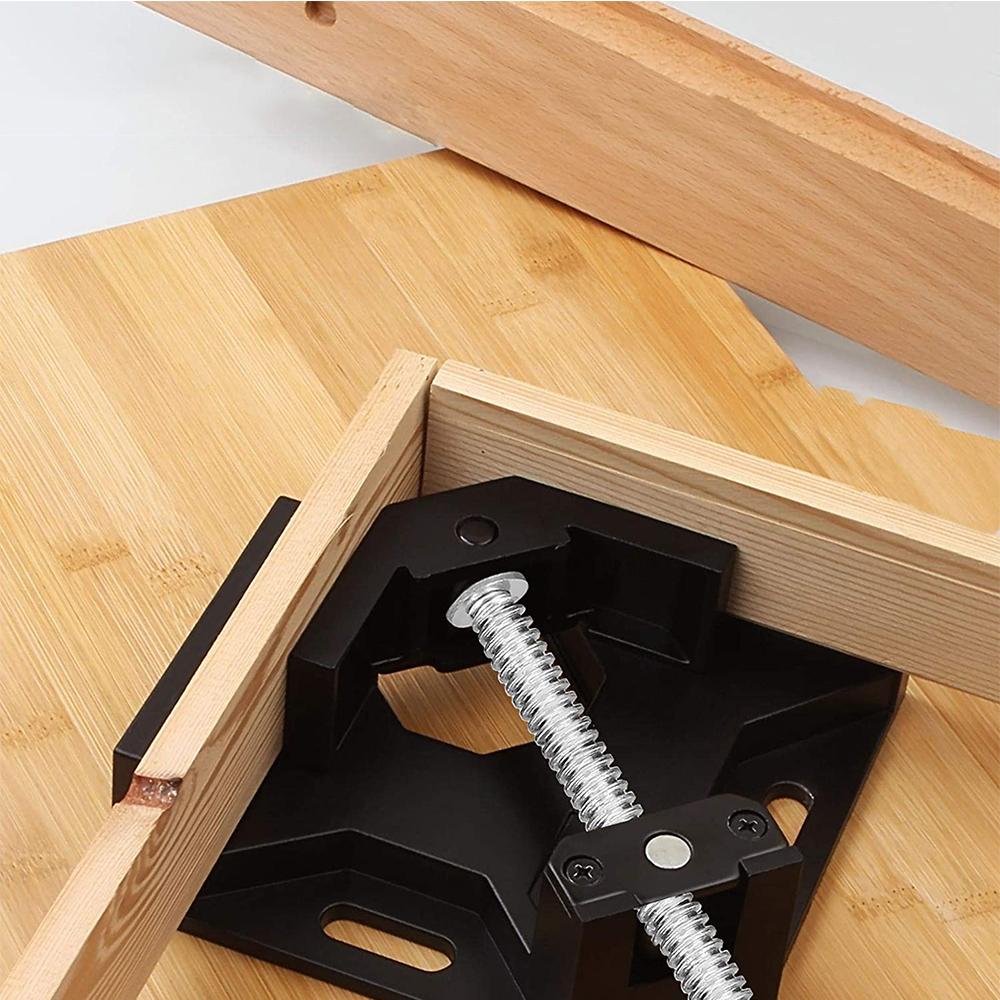 Right Angle Clamp Single Handle Aluminum Alloy Corner Clamp Adjustable Swing Jaw 90 Degree Clip Clamp Tool Woodworking