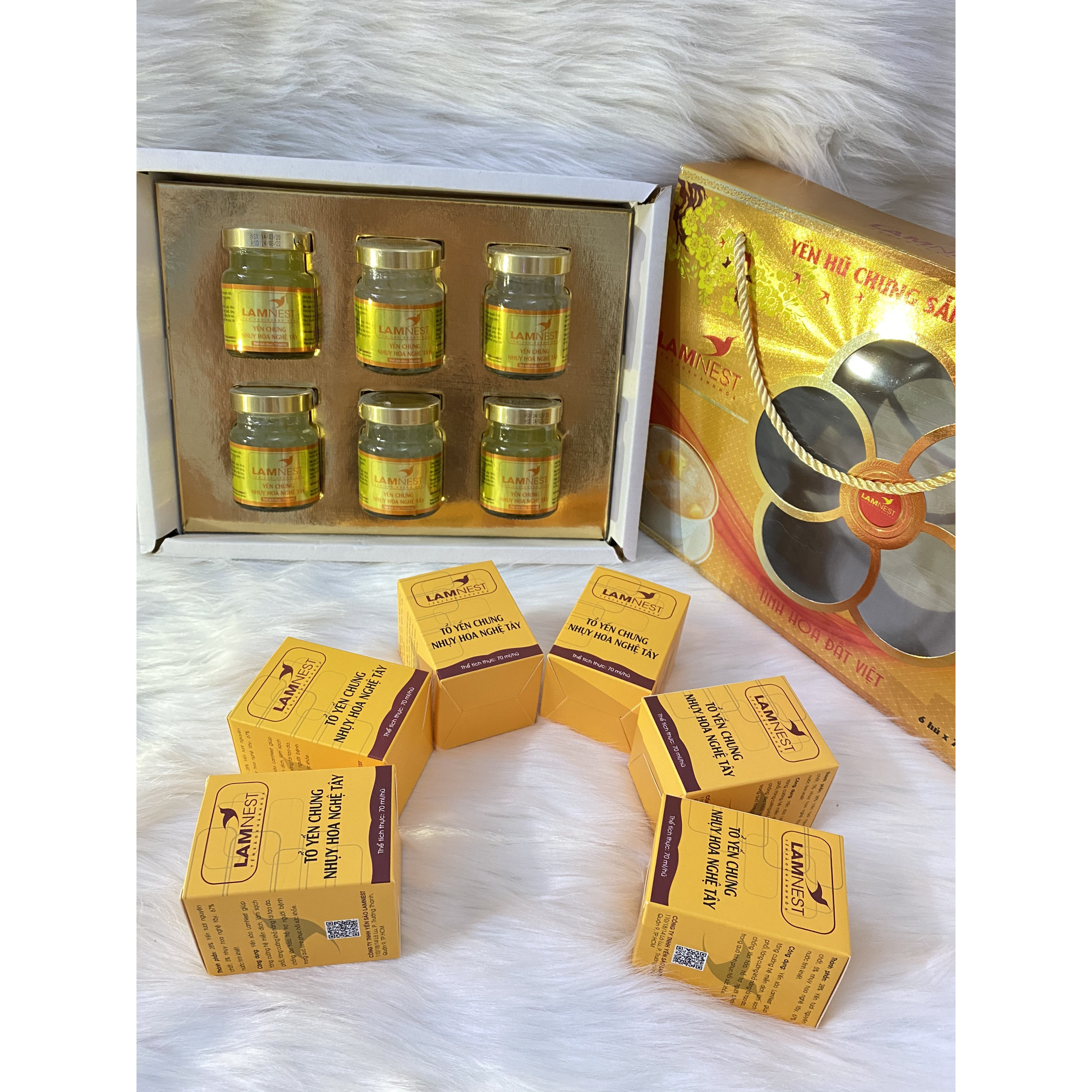 Lốc 6 hủ Tổ Yến Chưng Nhụy Hoa Nghệ Tây - Lamnest
