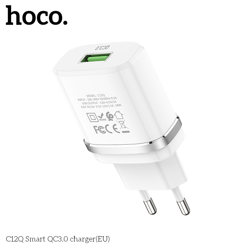 Cốc sạc nhanh 18W Hoco C12Q Smart QC3.0 - Hàng Chính Hãng