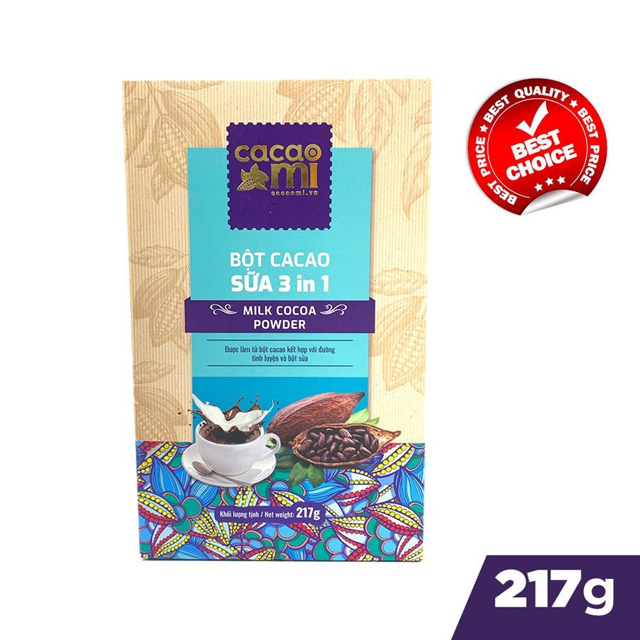 Thức uống socola - Bột cacao sữa hoà tan 3in1 thơm ngon CacaoMi đặc sản Việt Nam chuẩn xuất khẩu hộp 217g