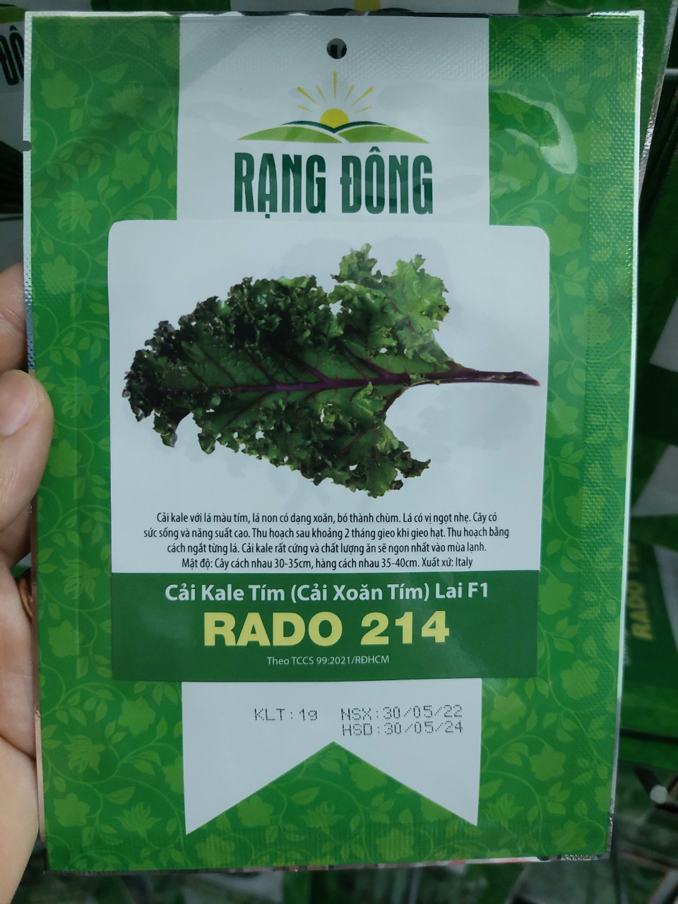 Hạt giống cải xoăn Kale tím lai f1, đóng gói 1gr