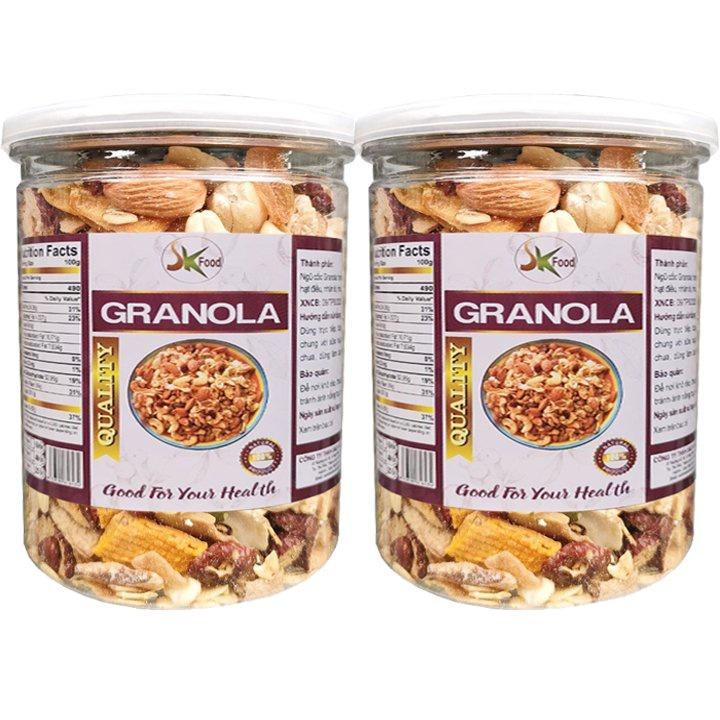 Combo 2 Hũ Granola ngũ cốc dinh dưỡng giúp ăn kiêng giảm cân hiệu quả - Mỗi Hũ 300G