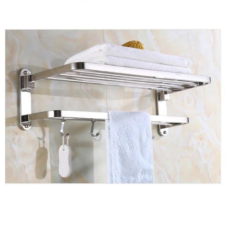 Giá để đồ nhà tắm inox kèm móc áo