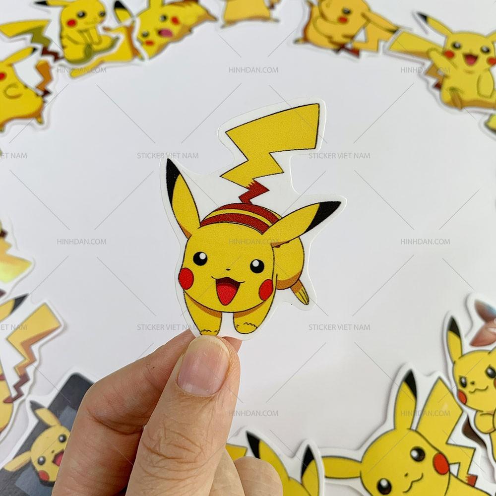 Sticker PIKACHU - Dán Trang Trí - Chất Liệu PVC Cán Màng Chất Lượng Cao Chống Nước, Chống Nắng, Không Bong Tróc Phai Màu