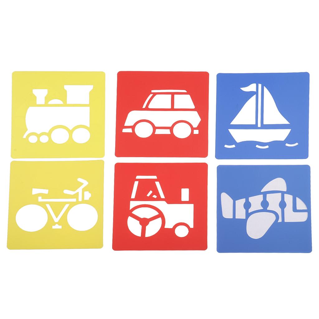 6 Cái/bộ Vẽ Bản Mẫu Stencils Thước Dành Cho Trẻ Em Đồ Trang Trí 14X15 Cm Số 1