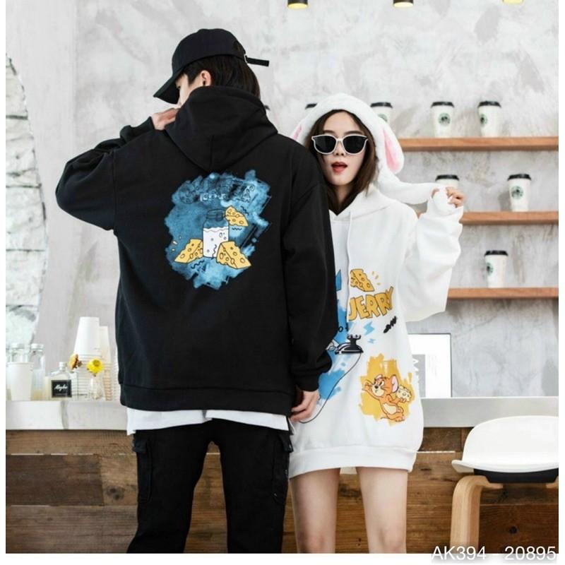 Áo Hoodie Nam Nữ Nỉ Bông Dày Dặn Form Rộng Hàng QC Sweater TOM & JERRY