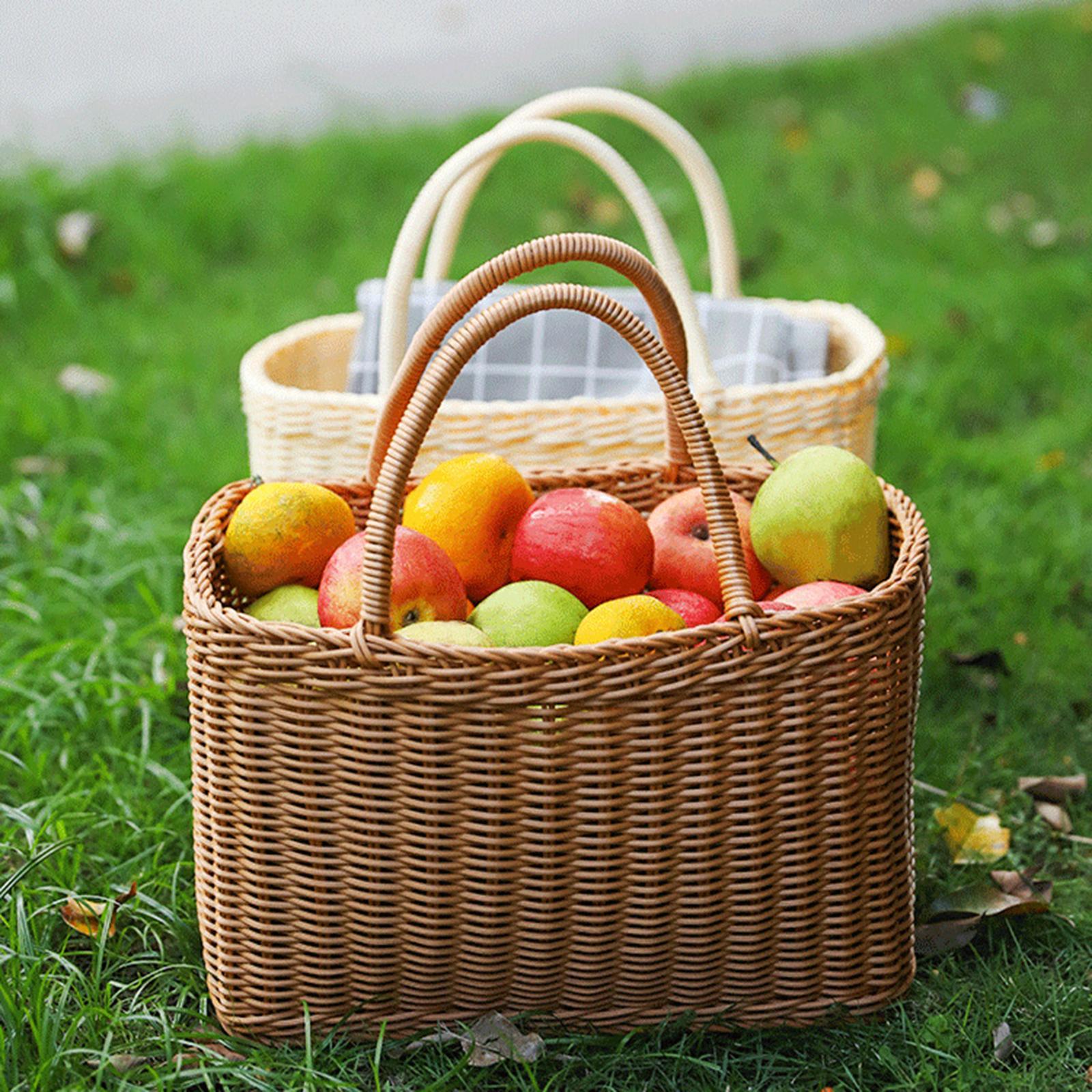 Kitchen Storage Basket with Handles Container Large