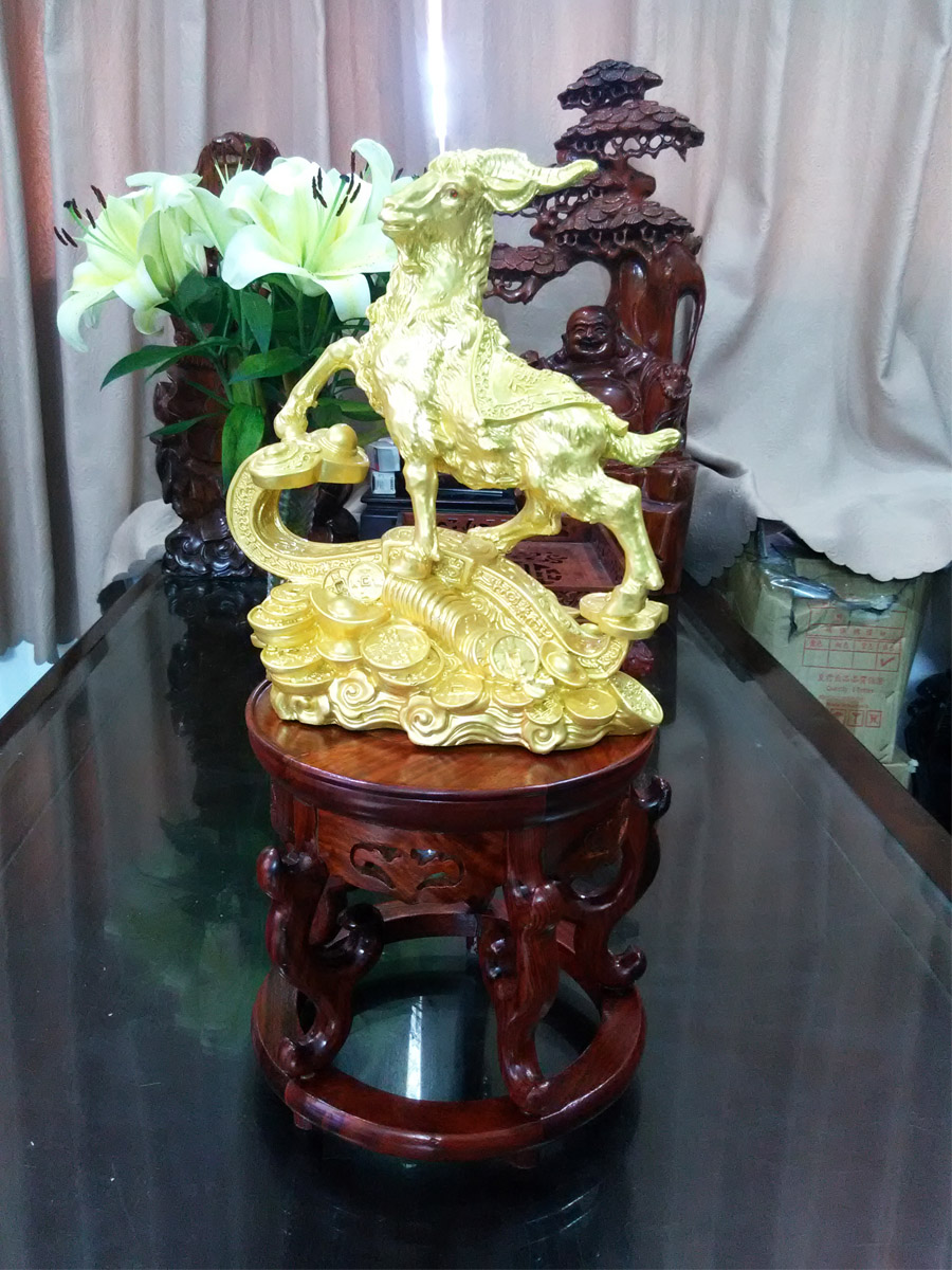 Đôn kệ tròn kiểu cổ Gỗ Hương Ta Đỏ 22 cm - KTG22