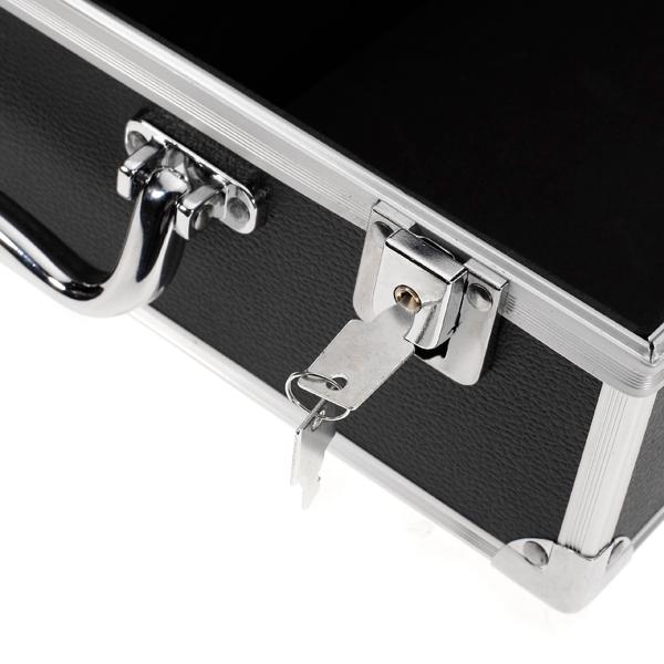 Black Aluminum  Machine Carrying Case Storage Organizer Holder Box 2x