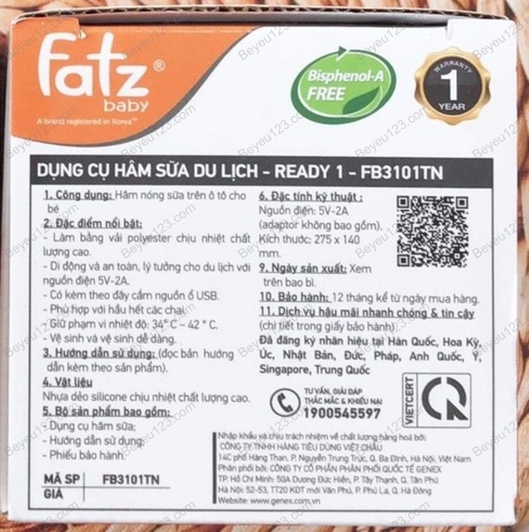 DỤNG CỤ HÂM SỮA XÁCH TAY -READY 1 FB3101TN