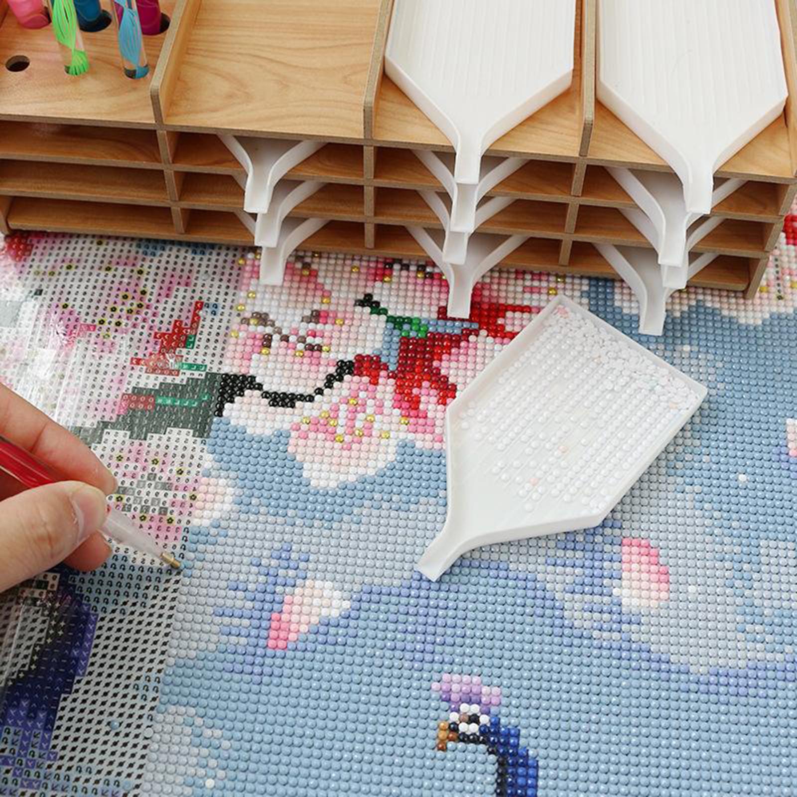 2x5D Diamonds Painting Tools Accessories Kits Wood Rack 12 Tray