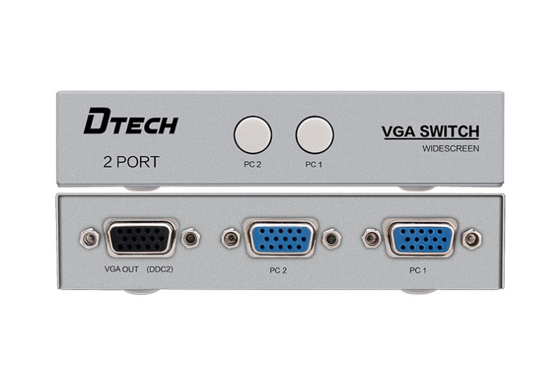 Bộ Chia VGA 2 vào 1 ra DTECH - Hàng Chính Hãng