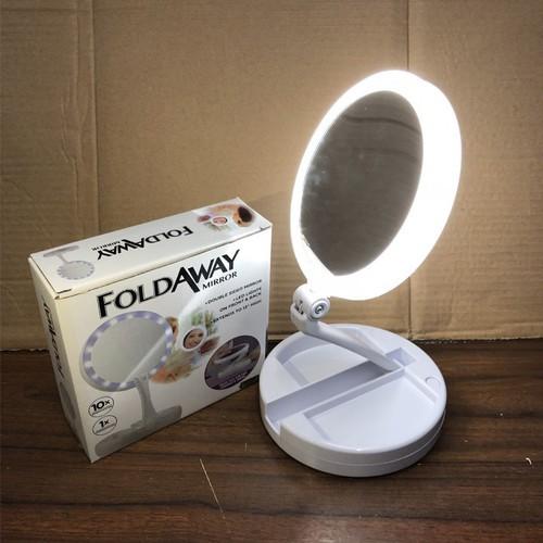 Gương đèn led trang điểm gấp gọn