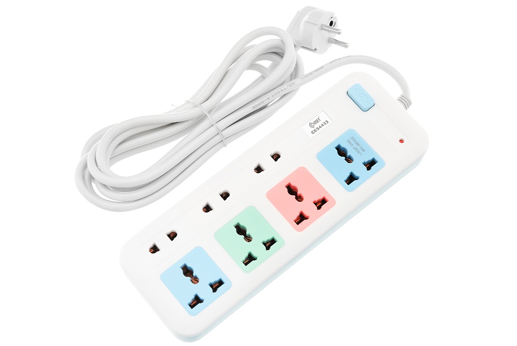 Ổ điện - Ổ Cắm Điện Nối Dài Comett CES4433 dây dài 3m, 7 lỗ cắm - Ổ điện - Hàng chính hãng