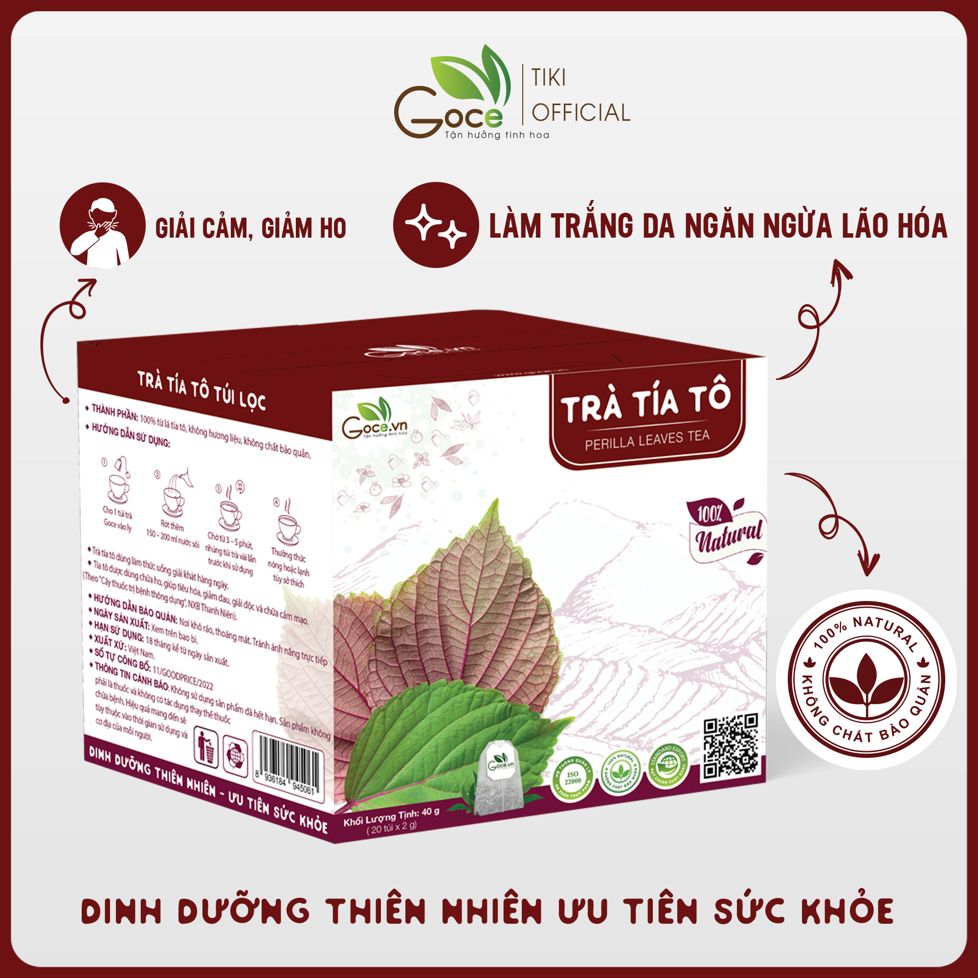 Trà tía tô túi lọc Goce