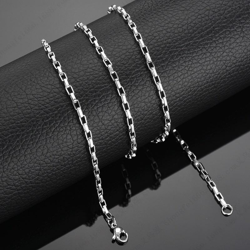 Dây chuyền nam titan cao cấp thời trang inox thép không gỉ kiểu hình vuông trangsucpt 3mm PTDCNA169