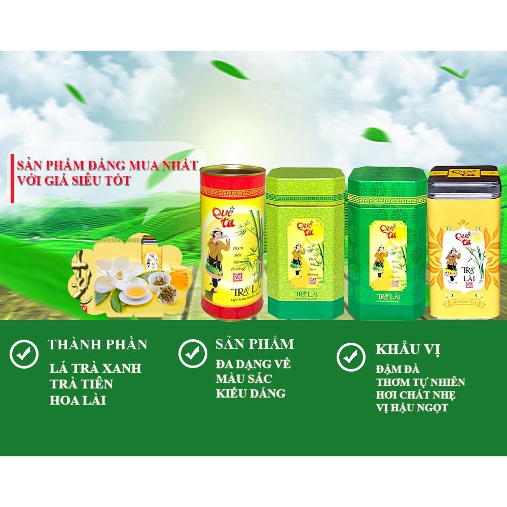 Trà lài Quê Ta, nguyên liệu làm trà sữa, trà đá, trà chanh ngon- Hộp xanh lá 100g