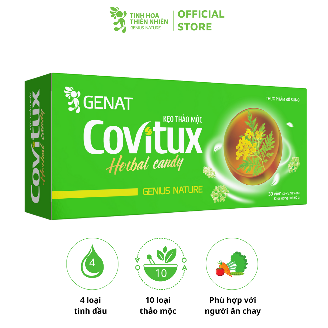 Kẹo thảo mộc Covitux - Genat - Tinh hoa thiên nhiên