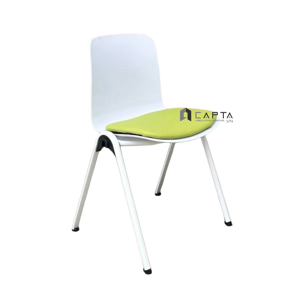 Ghế tiếp khách thân nhựa chân sắt vòng có nệm CC1588- P Nội thất Capta Ghế đào tạo hội nghị thân nhựa xếp chồng được đủ nhiều màu chân sắt sơn tĩnh điện hcm