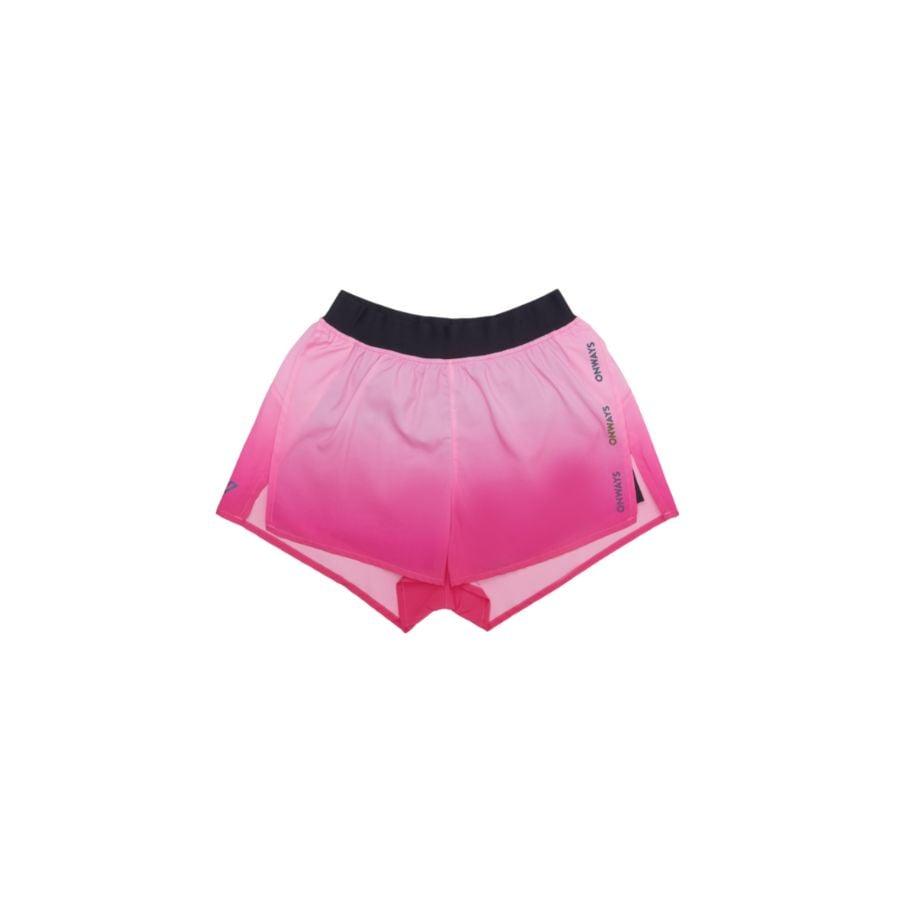 Quần short chạy bộ nữ ONWAYS in chuyển màu xẻ lai cao