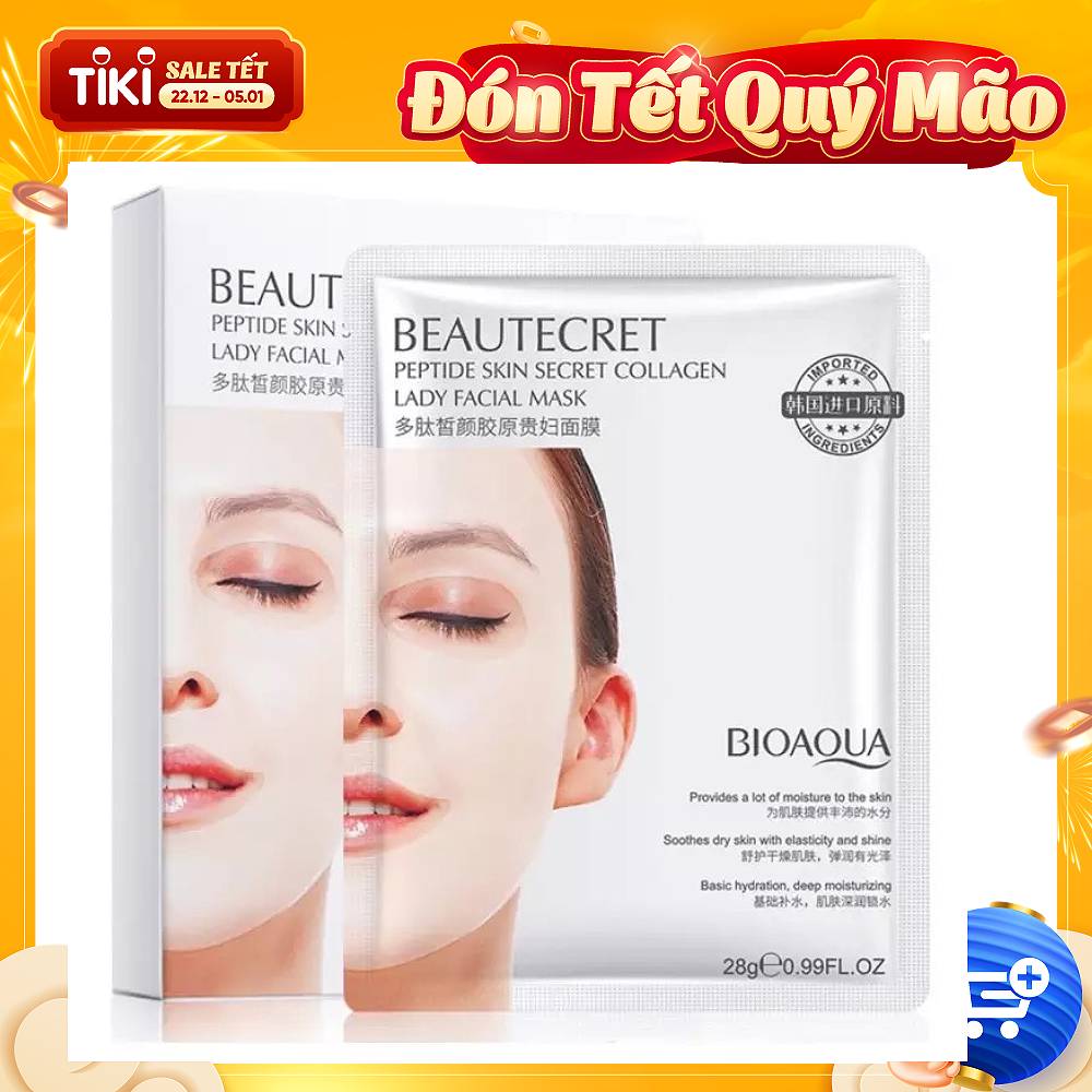Miếng Mặt nạ thạch collagen cấp nước giúp da căng bóng mịn màng Bioaqua