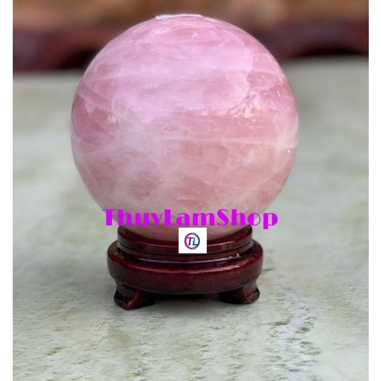 Quả cầu đá hồng dùng thanh tẩy bài tarot, dùng đặt bàn thờ Thần tài, phong thủy, sưu tầm
