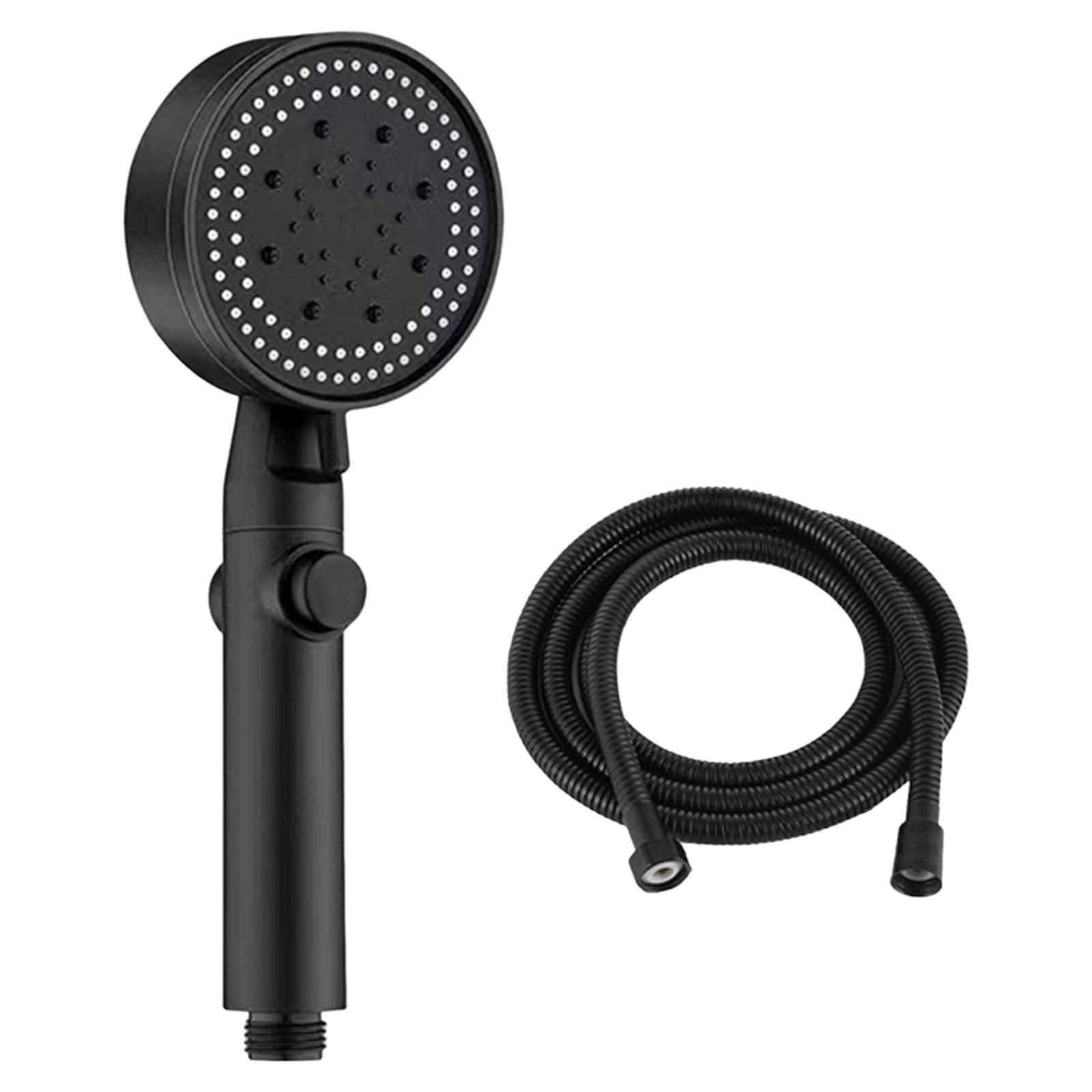 Round Shower Sprayer, High Pressure Adjustable Black for Bathroom Bath Water Outlet