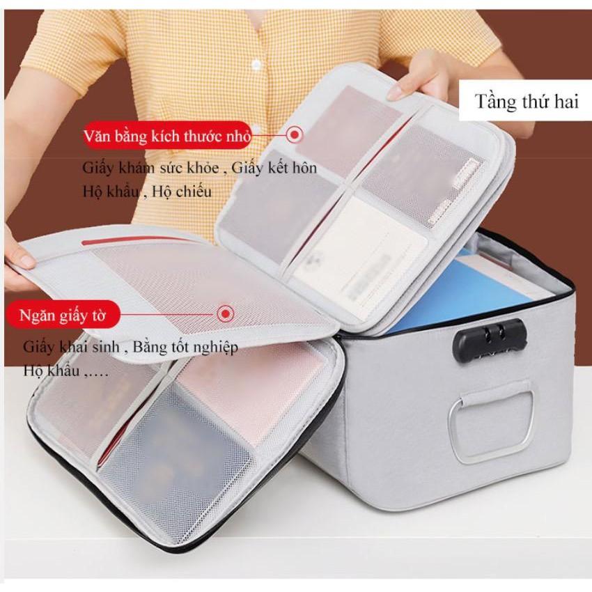 Cặp đựng tài liệu giấy tờ 5 tầng khóa mật khẩu Document Home Safe - AsiaMart
