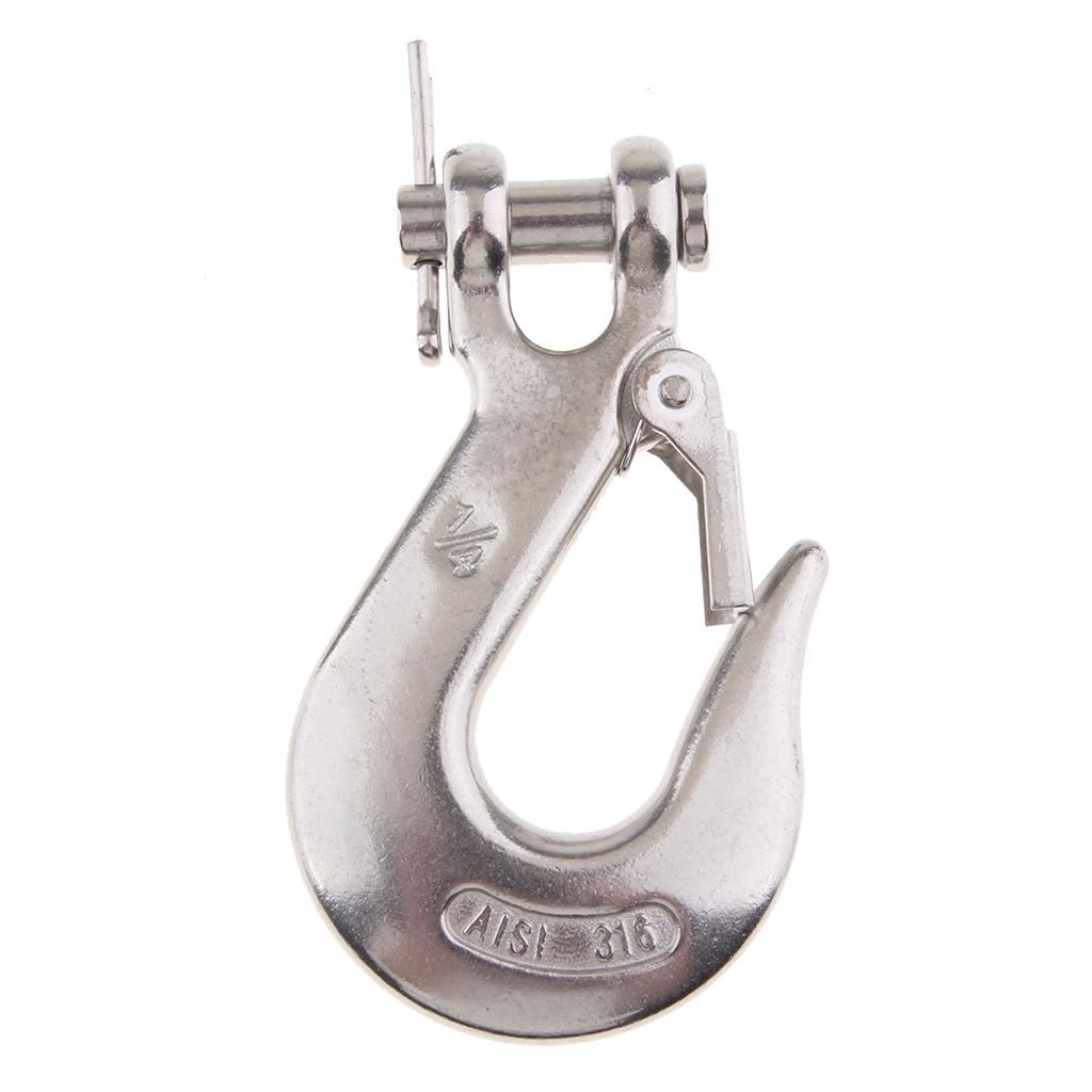 Stainless Steel 316 Clevis Slip Hook with Safety Latch Marine Grade