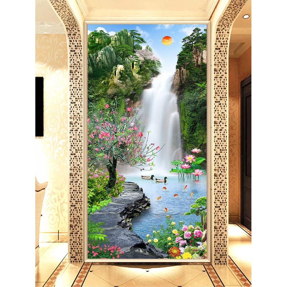 Tranh dán tường HD Cảnh đẹp thiên nhiên khổ dọc HUD0168 KT 60 x 120 cm
