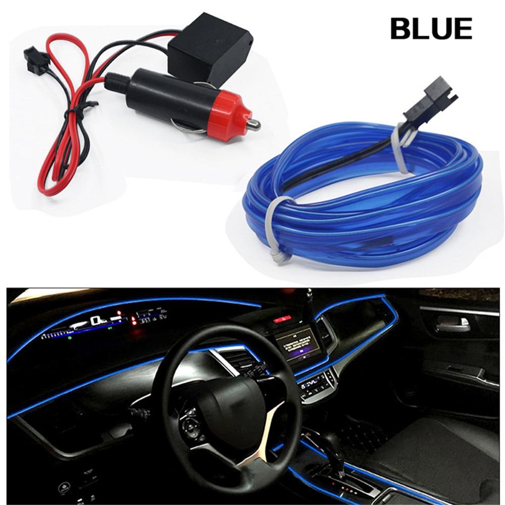 Đèn dải neon LED 5M USB linh hoạt trang trí nội thất ô tô tự làm